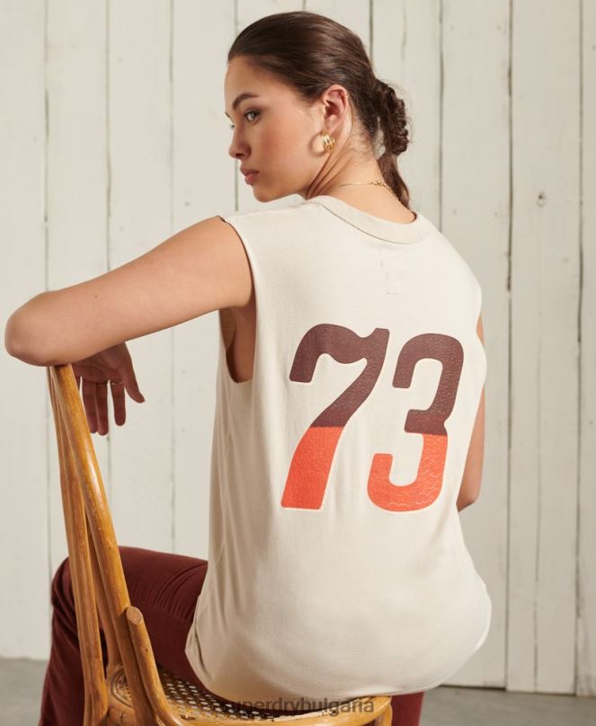 Superdry облекло N00H3079 сметана Жени бохемска горна част с елече