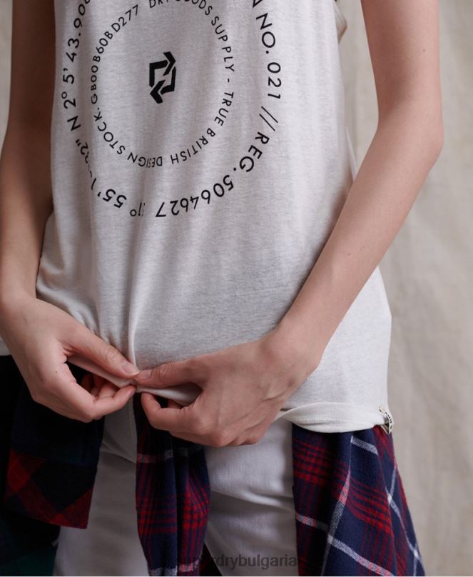 Superdry облекло N00H3083 сметана Жени пустинна ленена жилетка