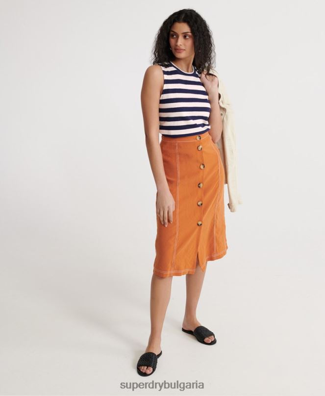 Superdry облекло N00H3087 военноморски флот Жени елек на лятно райе