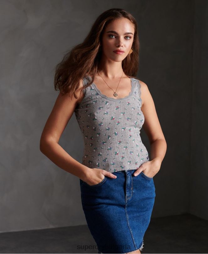 Superdry облекло N00H3088 светло сив Жени есенциален потник