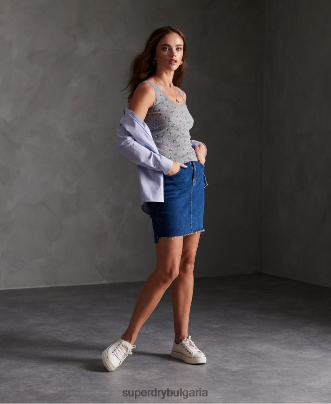 Superdry облекло N00H3088 светло сив Жени есенциален потник