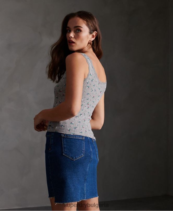 Superdry облекло N00H3088 светло сив Жени есенциален потник