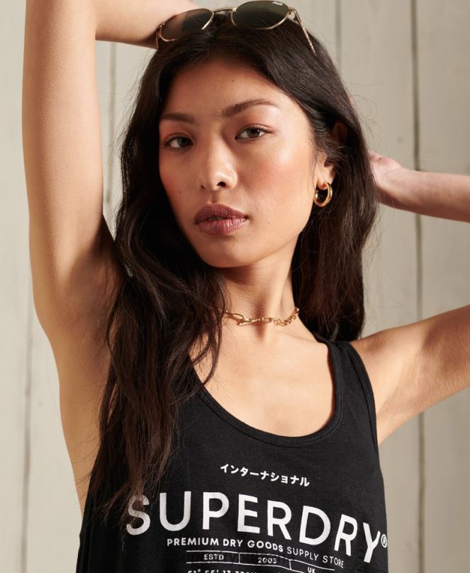 Superdry облекло N00H3090 черен Жени пустинна ленена жилетка