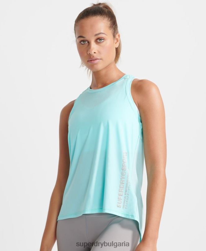 Superdry облекло N00H4211 син Жени охлаждаща свободна горна част на жилетка