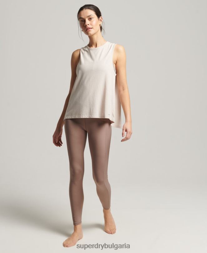 Superdry облекло N00H6313 сметана Жени flex loose open back tank