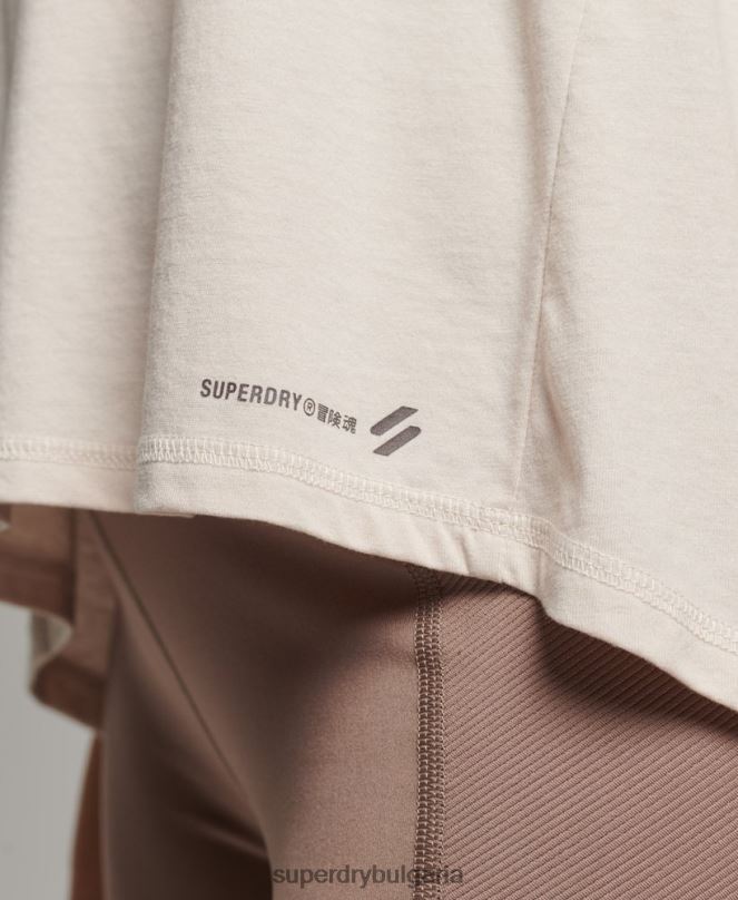 Superdry облекло N00H6313 сметана Жени flex loose open back tank