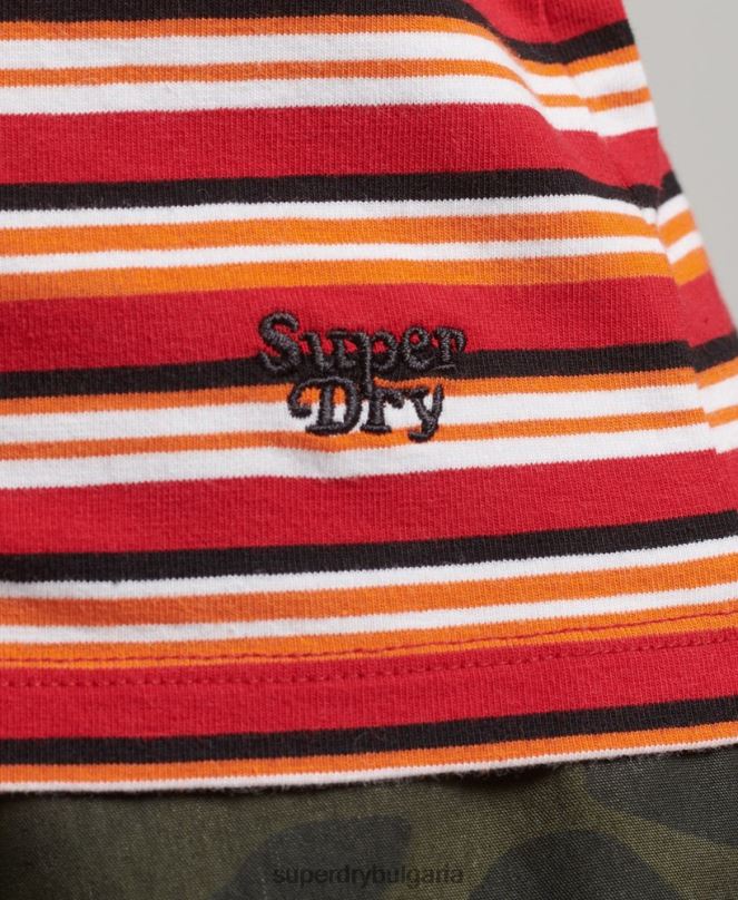 Superdry облекло N00H6506 червен Жени потник с кали райе