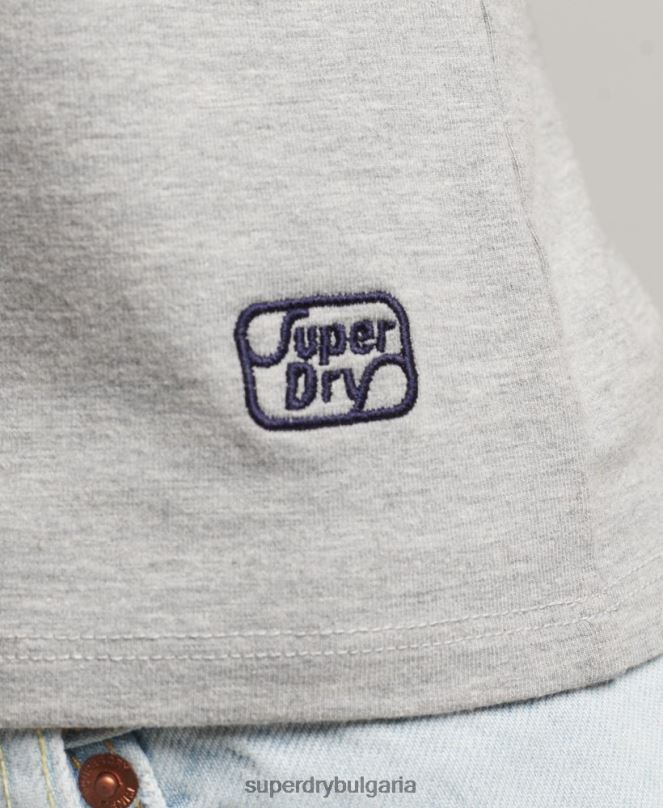 Superdry облекло N00H6527 сиво Жени потник с кали райе