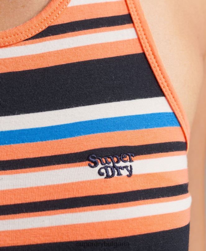 Superdry облекло N00H6586 оранжево Жени жилетка с винтидж кали райе