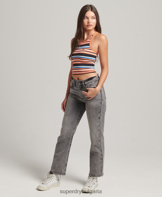 Superdry облекло N00H6586 оранжево Жени жилетка с винтидж кали райе