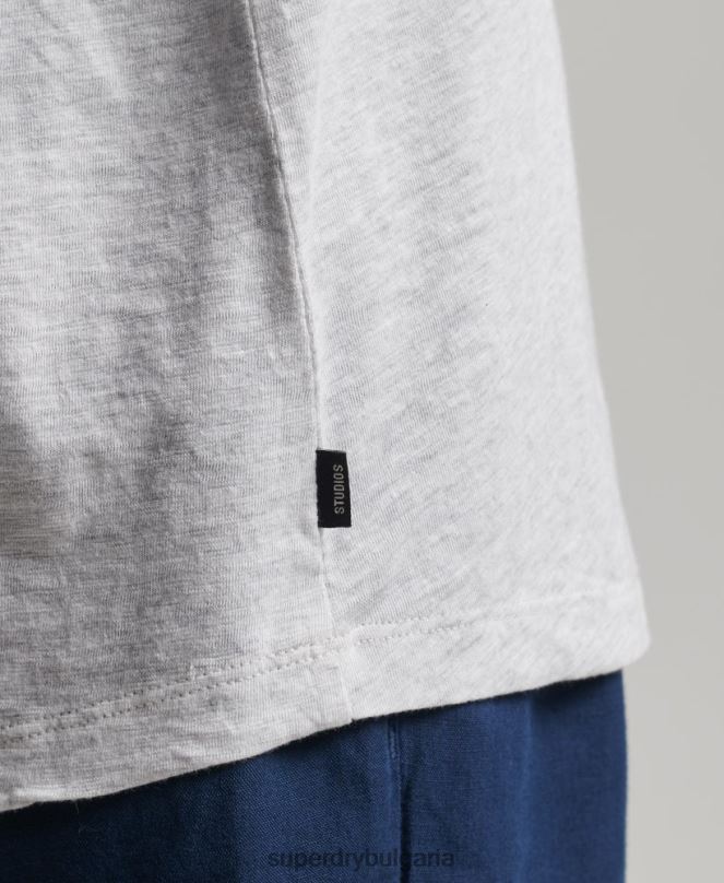 Superdry облекло N00H6590 светло сив Жени потник с джоб от органичен памук