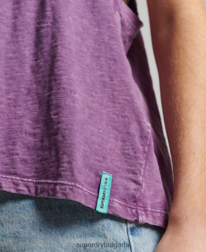 Superdry облекло N00H6693 лилаво Жени органичен памук реколта сърф ranchero жилетка