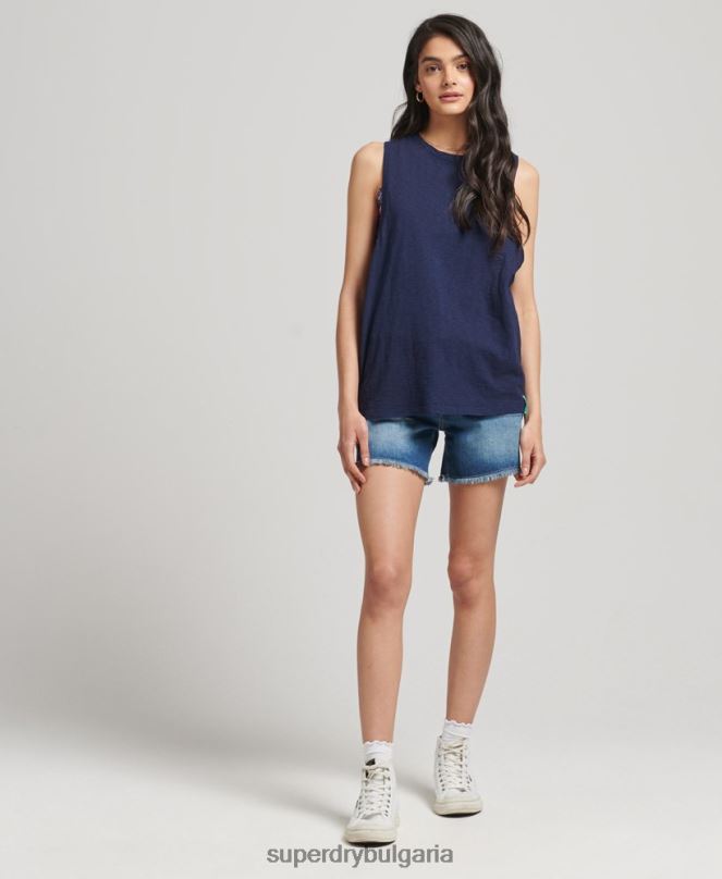 Superdry облекло N00H6768 военноморски флот Жени органичен памук реколта сърф ranchero жилетка