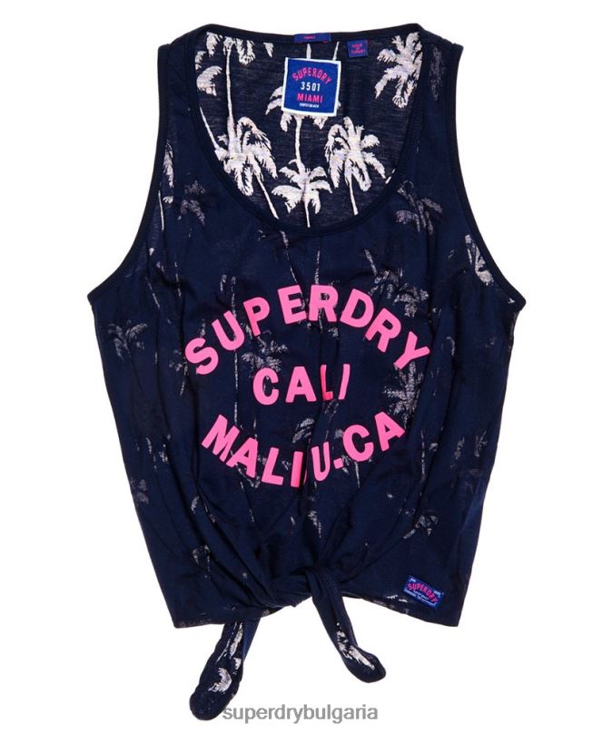 Superdry облекло N00H6784 военноморски флот Жени плажен потник за сърф