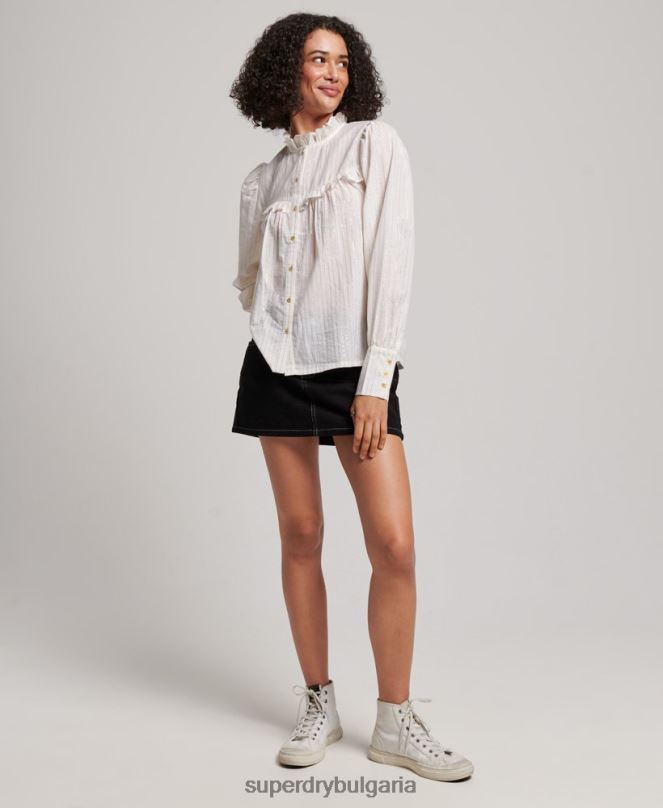 Superdry облекло N00H2195 бяло Жени подобрена блуза
