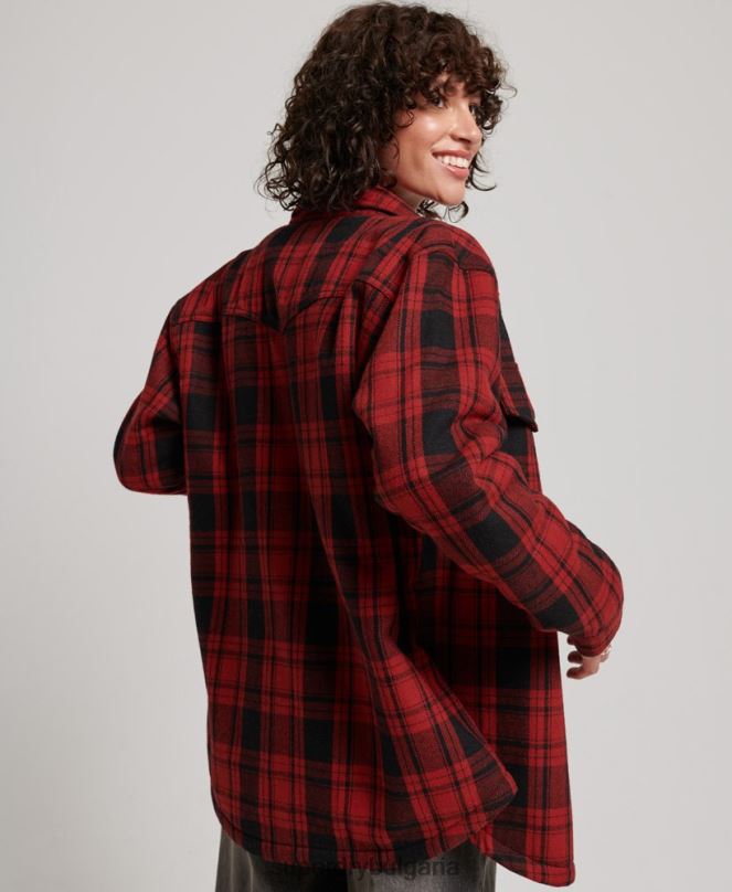 Superdry облекло N00H2886 червен Жени горна риза с фланелено каре borg