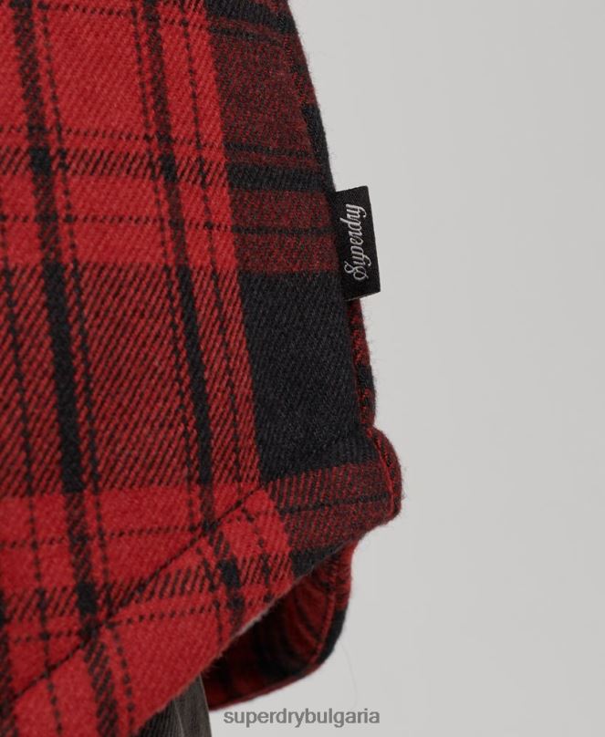Superdry облекло N00H2886 червен Жени горна риза с фланелено каре borg