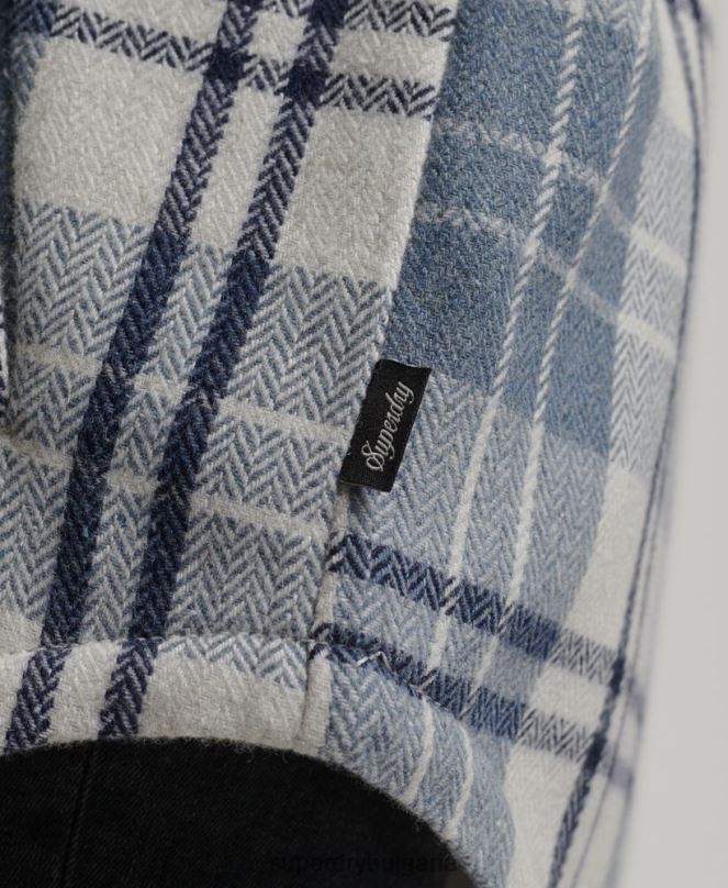 Superdry облекло N00H2898 син Жени горна риза с фланелено каре borg