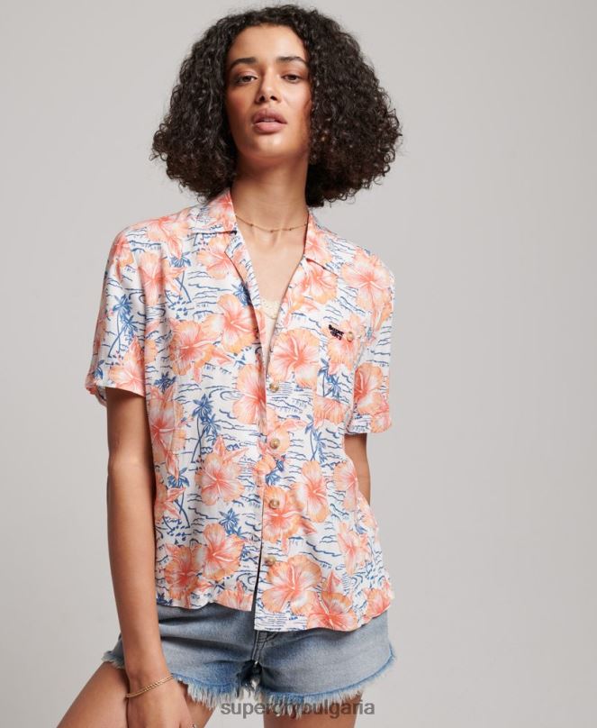Superdry облекло N00H2914 военноморски флот Жени риза за морски курорт