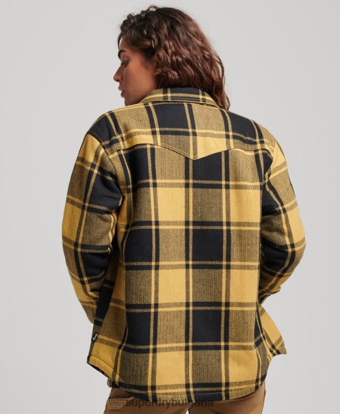 Superdry облекло N00H2927 злато Жени горна риза с фланелено каре borg