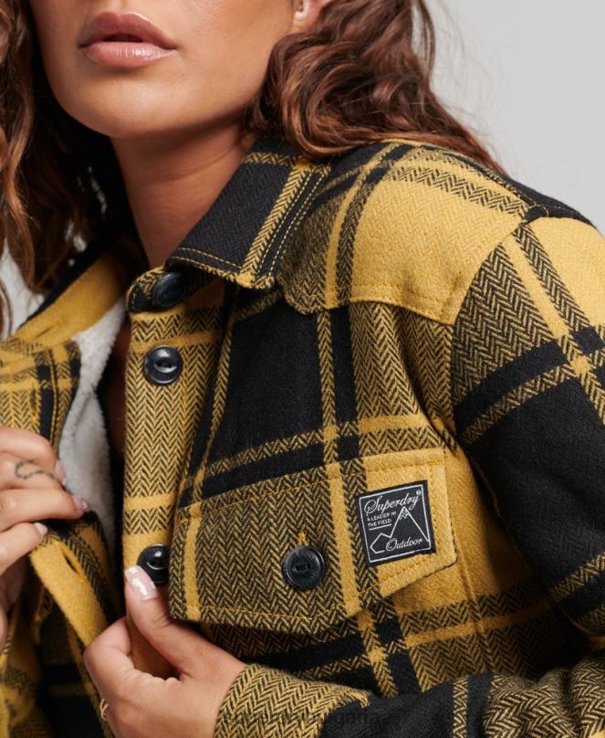 Superdry облекло N00H2927 злато Жени горна риза с фланелено каре borg