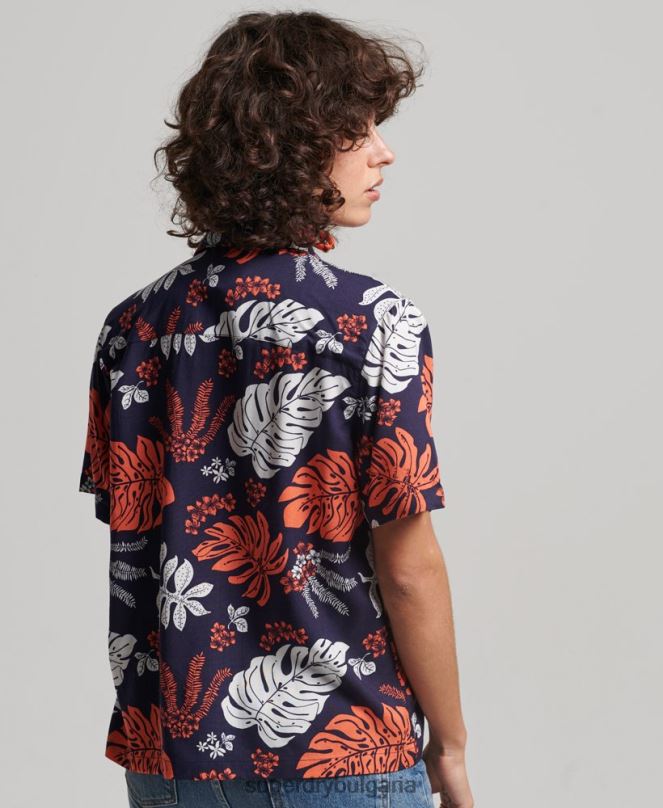 Superdry облекло N00H2934 военноморски флот Жени риза за морски курорт