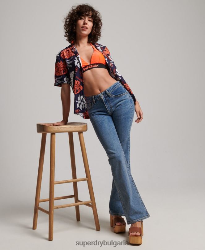 Superdry облекло N00H2934 военноморски флот Жени риза за морски курорт