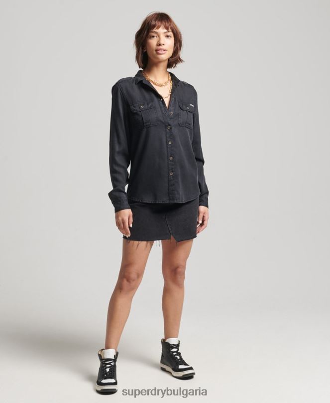 Superdry облекло N00H3004 кафяво Жени военна риза