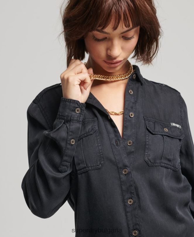 Superdry облекло N00H3004 кафяво Жени военна риза