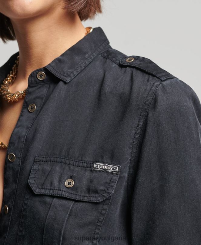 Superdry облекло N00H3004 кафяво Жени военна риза