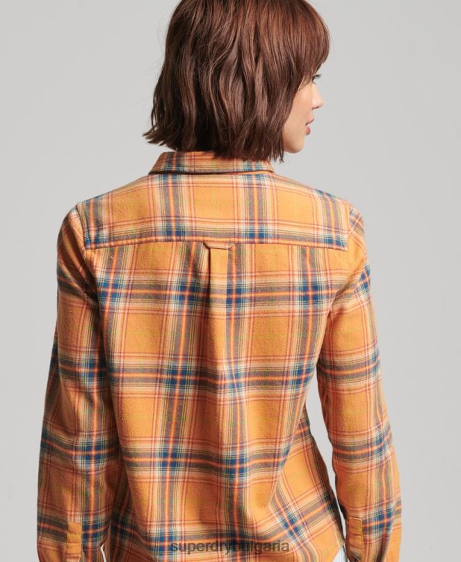 Superdry облекло N00H3033 жълто Жени Класическа риза тип дървосекач от органичен памук