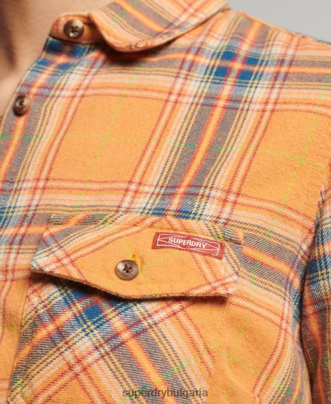 Superdry облекло N00H3033 жълто Жени Класическа риза тип дървосекач от органичен памук