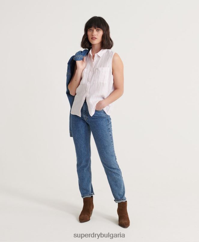 Superdry облекло N00H3050 розово Жени риза Обри