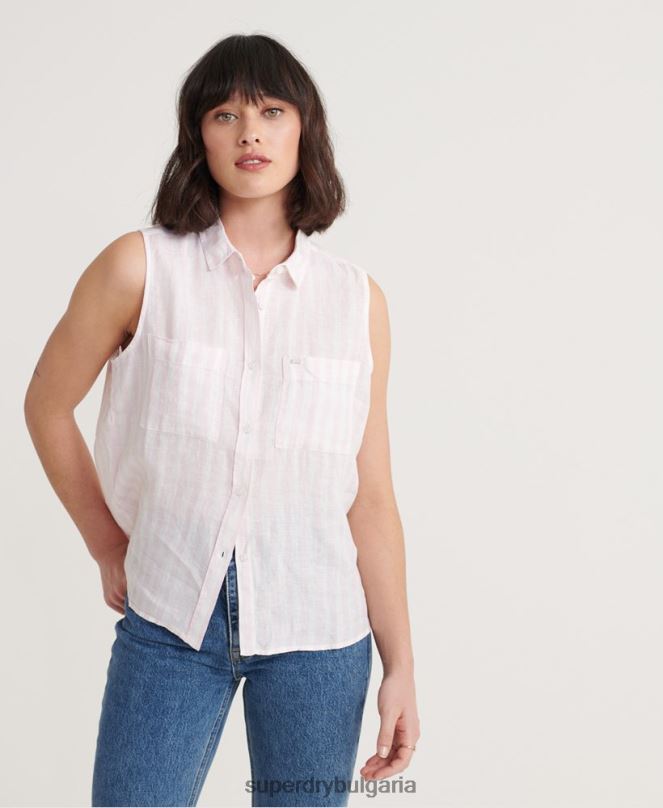 Superdry облекло N00H3050 розово Жени риза Обри
