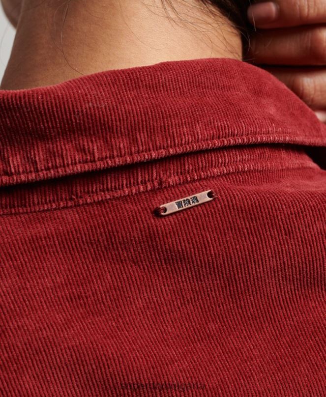 Superdry облекло N00H3062 червен Жени шнур западна риза