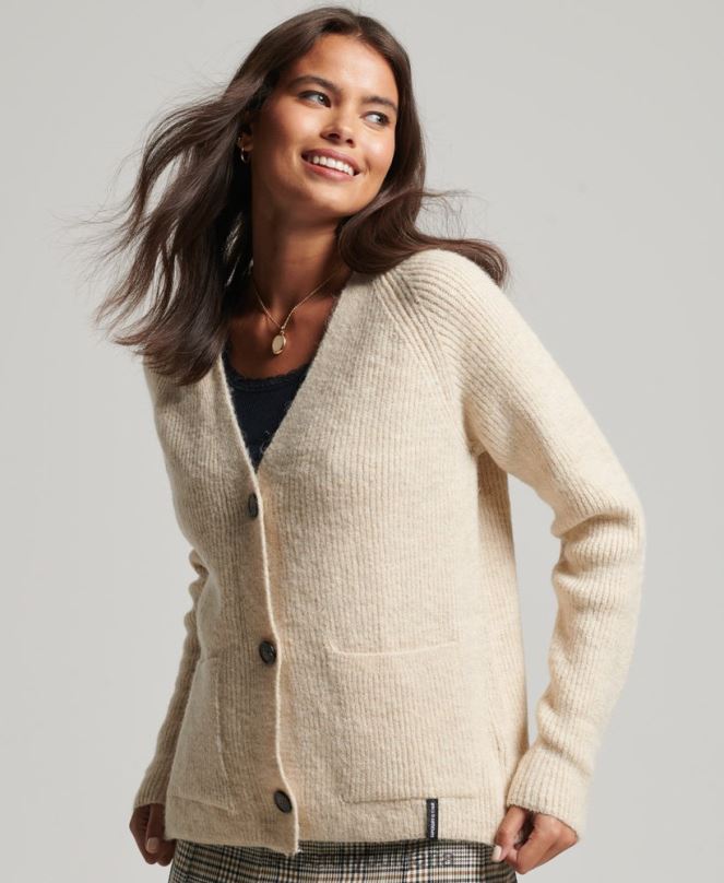 Superdry облекло N00H3956 сметана Жени основна супер мека жилетка
