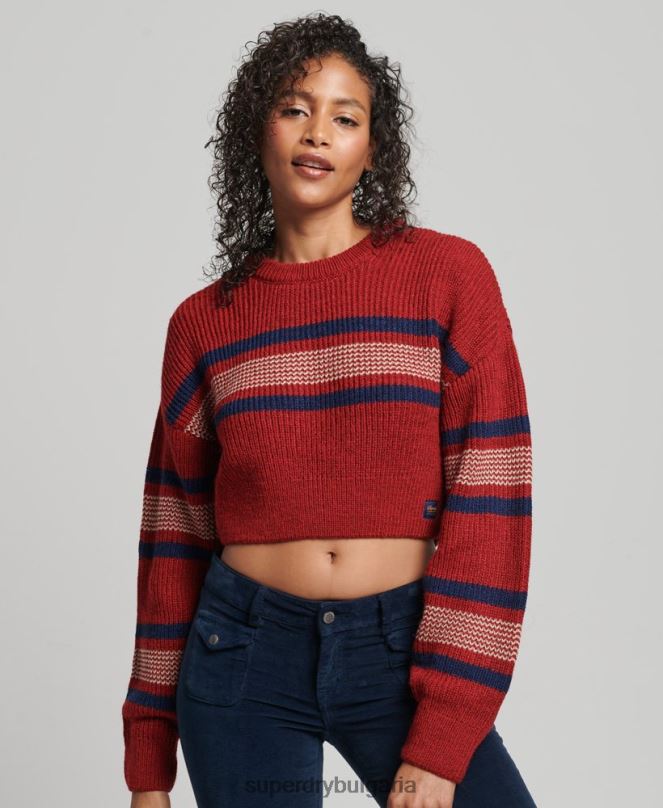 Superdry облекло N00H3964 оранжево Жени изрязан класически пуловер