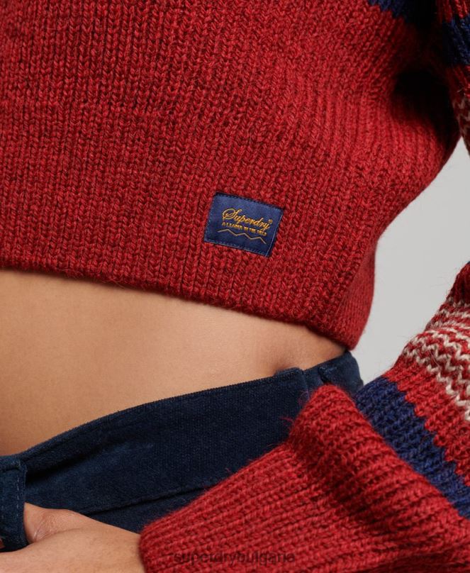 Superdry облекло N00H3964 оранжево Жени изрязан класически пуловер