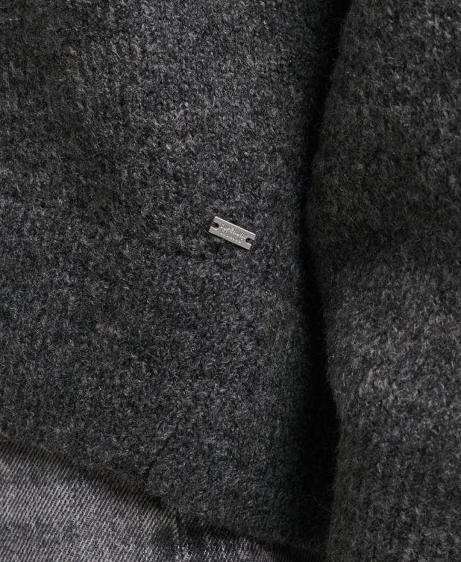 Superdry облекло N00H3982 тъмно сив Жени голям пуловер с v-образно деколте