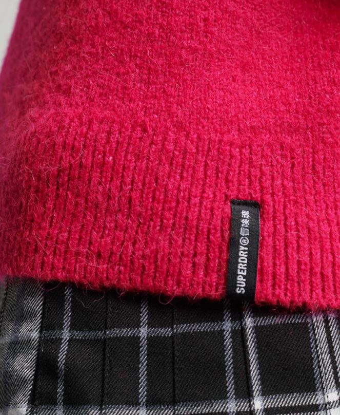Superdry облекло N00H3997 розово Жени винтидж есенциален фалшив пуловер с деколте