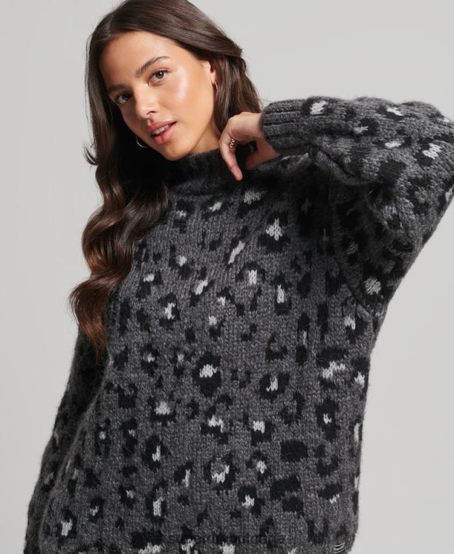 Superdry облекло N00H3999 сиво Жени напуснат плетен джъмпер