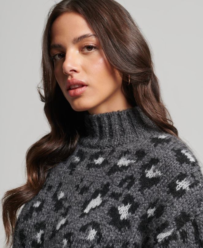 Superdry облекло N00H3999 сиво Жени напуснат плетен джъмпер