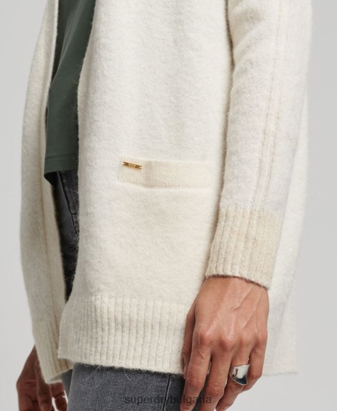 Superdry облекло N00H4008 бяло Жени студия дълга жилетка