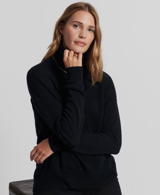 Superdry облекло N00H4029 черен Жени пуловер от агнешка вълна