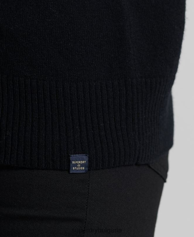 Superdry облекло N00H4029 черен Жени пуловер от агнешка вълна