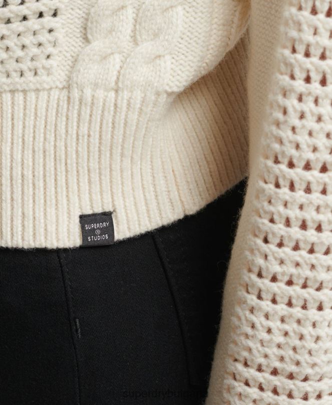 Superdry облекло N00H6535 бяло Жени трикотажен джъмпер с кръгло деколте