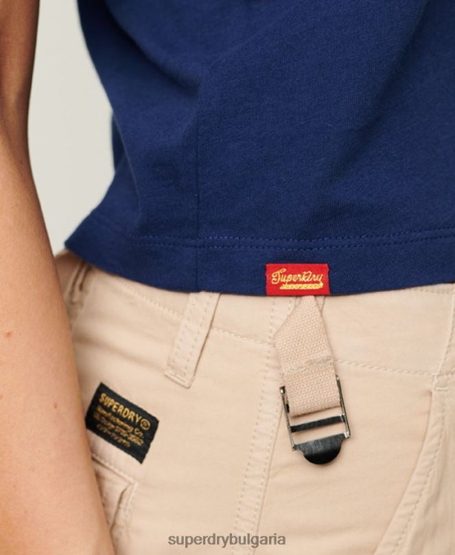 Superdry облекло N00H1971 военноморски флот Жени работно облекло тениска с графики
