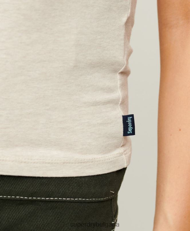 Superdry облекло N00H2096 сметана Жени бейзболна бебешка тениска