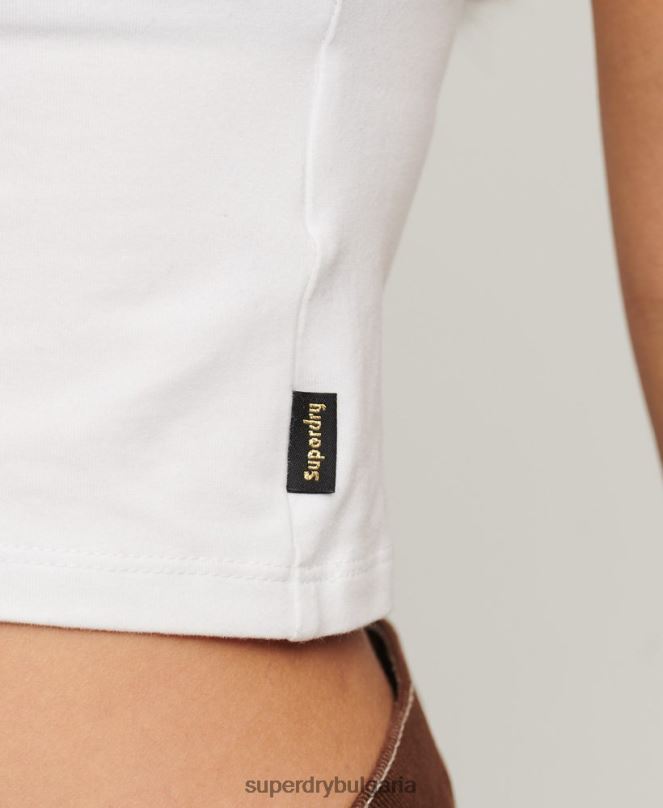 Superdry облекло N00H2100 зелено Жени изрязана бейзболна бебешка тениска