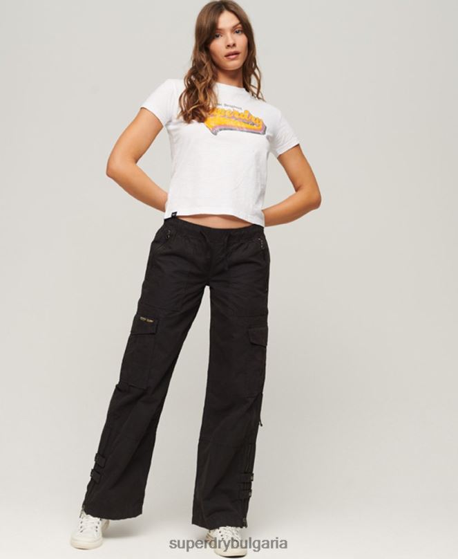 Superdry облекло N00H2102 бяло Жени тениска Rainbow 90s
